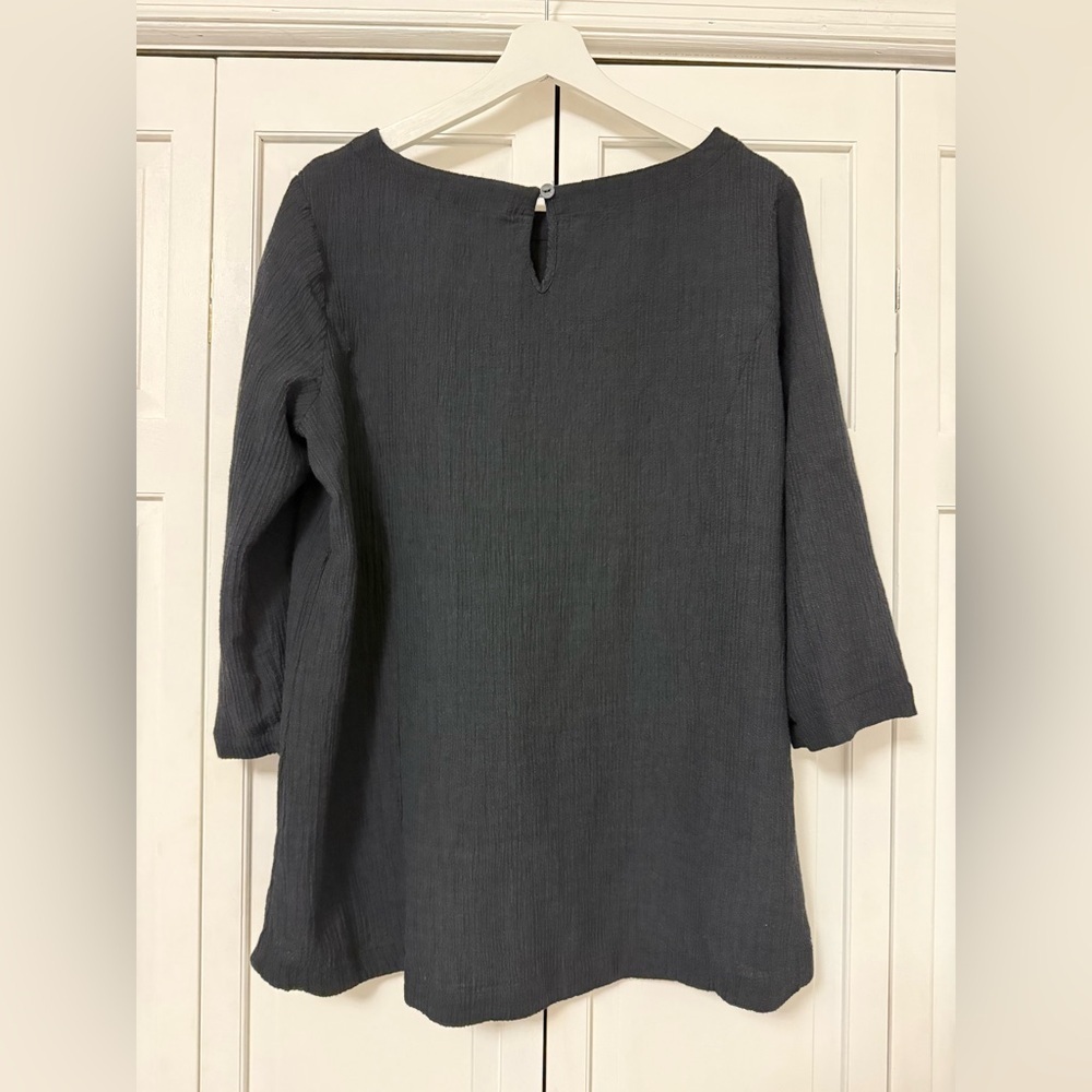Soft Surroundings Oceo Gauze Tunic Style Number: 2EW85 Black XL Lightweight - Picture 3 of 10